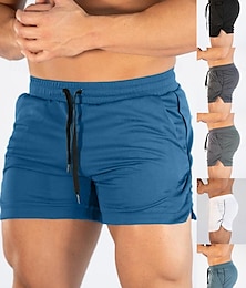 billiga -Herr Joggingshorts Atletiska shorts Shorts Utomhus Sport Fritids- Sommar Andningsfunktion Snabb tork Kondition Maraton Löpning Sportkläder Sportkläder Solid färg Mörkgrå Svart Vit