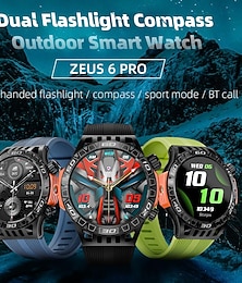זול -LOKMAT ZEUS 6 PRO שעון חכם 1.46 אִינְטשׁ חכמים שעונים Blootooth מד צעדים מזכיר שיחות מד פעילות מותאם ל אנדרואיד iOS נשים גברים המתנה ארוכה שיחות ללא מגע יד עמיד במים IP68 מארז שעון 48 מ"מ