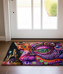 billige -trippy psykedelisk monster dørmatte sklisikkert oljetett teppe innendørs utendørs matte soverom dekor bad matte inngangsteppe dørmatte