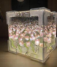 olcso -varázskocka tulipán tükör éjszakai lámpa: kreatív szobadísz tükör tökéletes anyák napjára, Valentin napra, születésnapra vagy bármilyen különleges alkalomra anyukák, barátnők, lányok ajándékozására