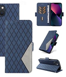 Недорогие -телефон Кейс для Назначение iPhone i16 15 14 Pro Max Plus 13 12 11 Pro Max Mini Кошелек для карт Магнитный Полная защита тела Откидная подножка Геометрический рисунок ТПУ Кожа PU