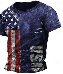 Χαμηλού Κόστους -Γραφική Αμερικάνικη σημαία 1776 Μοντέρνα Υψηλής Ποιότητας Καθημερινό Ανδρικά 3D εκτύπωση Κοντομάνικο μπλουζάκι Μπλουζάκι Μπλουζάκι Μπλουζάκι μπλουζάκι Καθημερινά Αργίες Διακοπές Κοντομάνικη μπλούζα