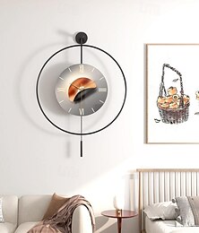 economico -Orologio da parete di lusso nordico leggero, orologio da parete 50/60 cm, orologio da parete moderno per soggiorno, casa, oro nero