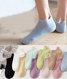 economico -10 paia di calzini alla caviglia da donna calzini a taglio basso da lavoro quotidiano per le vacanze in cotone tinta unita sportivo casual vintage retrò casual calzini sportivi