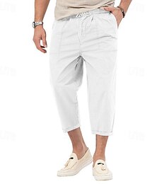 ieftine -Bărbați Pantaloni Decupați Pantaloni de plajă Pantaloni casual Buzunar Cordon Talie elastică Simplu Confort Lungime până la glezne Sport exterior Zilnic Modă Casual Negru Alb Micro-elastic