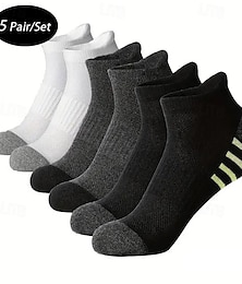 Χαμηλού Κόστους -Ανδρικά 5 πακέτο Πολλαπλές συσκευασίες Κάλτσες Καλτσάκια Χαμηλές Κάλτσες Șosete de Alergat Καθημερινές Κάλτσες Μαύρο Λευκό Χρώμα Συνδυασμός Χρωμάτων Αθλήματα & Ύπαιθρος Καθημερινά Διακοπές Βασικό