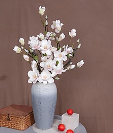 رخيصةأون -زهرة اصطناعية فروع ماغنوليا واقعية: زهور ماغنوليا صناعية نابضة بالحياة للأناقة الخالدة في ديكور المنزل