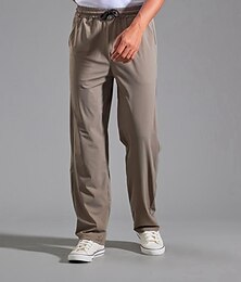cheap -Men's Sweatpants Trousers Drawstring Elastic Waist Straight Leg Plain Comfort Sports Outdoor Daily Fashion Casual ArmyGreen Black Micro-elastic