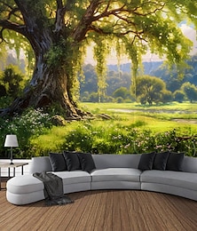 זול -עץ החיים נוף תלוי שטיח קיר אמנות שטיח קיר גדול תפאורה צילום רקע שמיכה וילון בית חדר שינה קישוט סלון