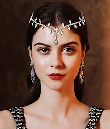 billige -Crown Tiaras pannebånd Hodeplagg Strass Legering Bryllup Luksus Retro Rød Med Krystalldetaljer Ren Farge Hodeplagg Hodeplagg