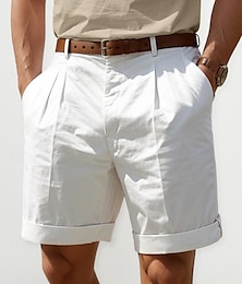 ieftine -Bărbați Pantaloni Scurți Pantaloni scurți din in Pantaloni scurți de vară Pantaloni scurți plisați Buzunar Pliuri Picior drept Simplu Confort Respirabil Scurt Casual Zilnic Concediu Modă Designer