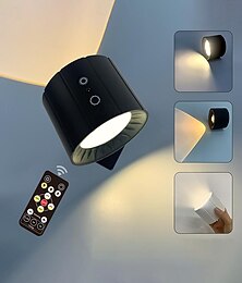 economico -1/2 pz luce per quadri luci a parete a led con telecomando, lampada con sensore a forma di disco ricaricabile a batteria, luce cordless magnetica dimmerabile tricolore con rotazione a 360° per comodino della camera da letto