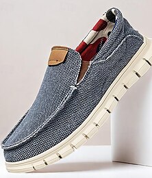 cheap -Men's Loafers & Slip-Ons Formal Shoes Dress Shoes Canvas Comfortable Slip Resistant Loafer Dark Grey Blue Khaki