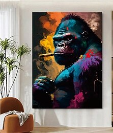 preiswerte -Street Art Ölgemälde handgemalt strukturierte Leinwand Kunst Affe Tier Pop Art Malerei handgemachte Affe Malerei moderne Kunstwerke für Wohnzimmer Wand-Dekor