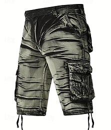 cheap -Men's Cargo Shorts Shorts Button Multi Pocket Plain Wearable Short Outdoor Daily Going out Fashion Classic Black Army Green