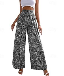 abordables -Femme Ample Pantalon Casual Quotidien Longue Floral Imprimé Respirabilité Confortable Micro-élastique Fin de semaine Noir Rouge Bleu Vert Printemps été Standard