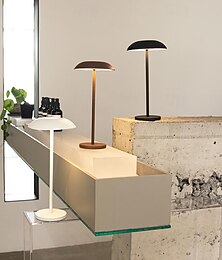 economico -nuova lampada da tavolo a led senza fili lampada da scrivania portatile ricaricabile tramite usb a forma di fungo con tocco wireless dimmerabile per bar con patio di ristoranti all'aperto