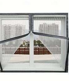 preiswerte -Mesh-Screen Moskito-Netze für Fenster Sommer Insektenabwehr Vorhänge Abnehmbare Haushalts-Screen Türen Unsichtbare maßgeschneiderte Reißverschluss Moskito-Netze Adjustable Screen Fenster