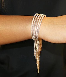 abordables -Mujer Tenis pulseras Borlas Precioso Moda Lujo Brillante Pulsera pulsera Dorado Para Regalo Pedida