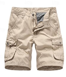 ieftine -Bărbați Pantaloni Scurți Cargo Pantaloni Scurți Nasturi Multi Buzunare Simplu Purtabil Scurt În aer liber Zilnic Ieșire Modă Clasic Negru Verde Militar