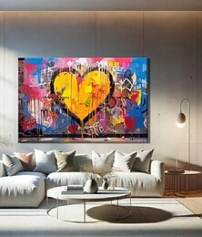 お買い得  -手作りの質感のある愛の油絵、質感のあるキャンバスアート、抽象アートのハート、手作りの絵画、モダンなリビングルームの壁の装飾