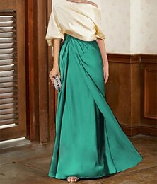 abordables -Robe Mère de la Mariée Deux Pièces A-Ligne Sirène Élégante Vintage Longueur Maxi Satin Manches Courtes Drapé Plissé Niveau 2025 taille personnalisée gratuite