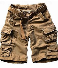 cheap -Men's Tactical Shorts Cargo Shorts Shorts Button Multi Pocket Plain Wearable Short Outdoor Daily Going out Fashion Classic ArmyGreen Black