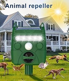 cheap -Solar powered animal repeller with 5 operating modes sensitivity adjustment button and LED flash to repel animals. Note Not suitable for repelling large animals.