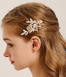 abordables -Vestimenta de Cabeza Tocados Pinza para el cabello Perla Artificial Brillante Boda cóctel Vintage Lujo Con Pedrería Perlado Artificial Celada Sombreros
