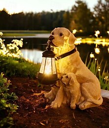 お買い得  -屋外用ソーラー犬用ライト、防水ガーデンデコレーション、景観、庭、屋外装飾用のソーラー式芝生ランプ