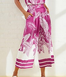economico -Per donna Pantaloni Lunghezza intera Festività Stile da spiaggia Da mare Vacanza al mare Rosso rosa Primavera estate S M L