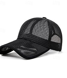 economico -Per uomo Cappellino da baseball Cappello da sole Cappello da camionista Nero Bianco 100% cotone Retato Di tendenza Informale Strada Giornaliero Liscio Regolabile Crema solare Traspirante