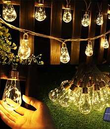 billige -vanntett hampetau fe lys, 8m 160 led solar hagebelysning til julepynt