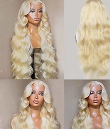 cheap -Human Hair 13x4 Lace Front Wig Free Part Vietnamese Hair Body Wave Blonde Wig 150% Density with Baby Hair Glueless Pre-Plucked For wigs for black women Long Human Hair Lace Wig