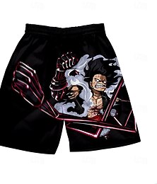 abordables -One Piece Monkey D.Luffy Short de plage Shorts de Surf Rentrée scolaire Animé Harajuku Art graphique Kawaii Pour Couple Homme Femme Adulte Rentrée scolaire Impression 3D Plein Air Casual Quotidien