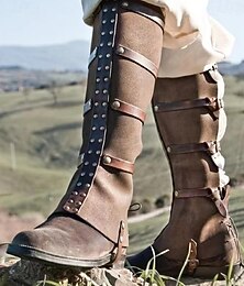 levne -Retro Středověké Renesanční Boty Ploché jazzové boty Kamaše Pirát Rytíř Viking Maškarní kostým Pánské Dámské Unisex Pirát Steampunk Plesová maškaráda Večírek Plesová maškaráda Dospělé Kryt obuvi Cel