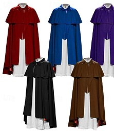 levne -Retro Punk a gotika Středověké Pláštěnka Přehoz Maškarní Morový doktor Viking Jednobarevné Maškarní kostým Pánské Dámské Unisex Viking předvečer Všech svatých Karneval Plesová maškaráda Večírek