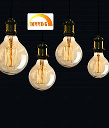 baratos -1/2pcs 40w lâmpada edison g80 g95 g125 lâmpada retro regulável e27/e26 base antiga lâmpada reta vidro âmbar 2200k lâmpada incandescente amarela quente usada para decoração de iluminação doméstica