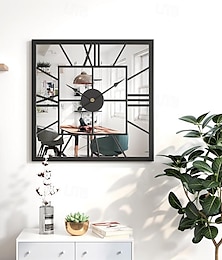 billiga -väggklockor stor vintage lyx väggklocka metall med spegel väggklocka modern design tysta fyrkantiga klockor vägg heminredning