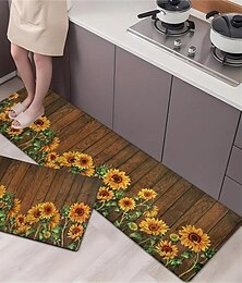 voordelige -zonnebloemen hout plat gebied tapijt keuken mat antislip oliebestendige vloermat woonkamer tapijt binnen buiten mat slaapkamer decor badkamer mat entree tapijt deurmat