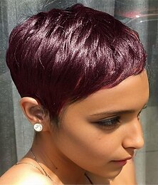 economico -parrucche corte parrucche corte pixie per le donne nere parrucche corte pixie cut parrucche per afroamericani bordeaux parrucche corte pixie
