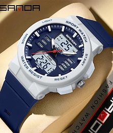 cheap -SANDA Men Digital Watch Fashion Casual Business Wristwatch Luminous Stopwatch Countdown Calendar TPU Watch
