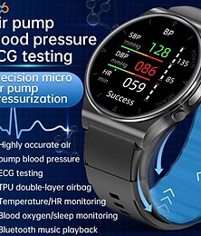 ieftine -696 P70 Ceas inteligent 1.32 inch Brățară inteligent Bluetooth ECG + PPG Monitorizarea temperaturii Pedometru Compatibil cu Android iOS Bărbați Reamintire Mesaj IP 67 Carcasa ceasului de 43 mm