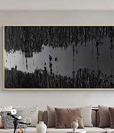 billiga -mörka sidan av månen väggkonst svart målning handmålad oljemålning 3d texturerad canvas väggkonst vardagsrum dekoration