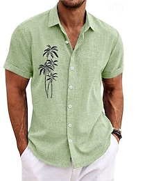 cheap -Men's Shirt Summer Hawaiian Shirt Striped GraphicGeometry Turndown B H I L R Outdoor Street Short Sleeves Print Clothing Apparel Fashion Streetwear Designer Casual