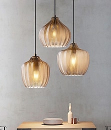 economico -lampadario a led isola luce 1 testa luce bianca calda 16,5 cm ferro vetro luce lusso moderno semplice stile nordico soggiorno sala da pranzo 110-240 v
