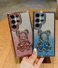 economico -telefono Custodia Per Samsung Galaxy S24 S24 Ultra Plus S23 Ultra Plus S23 S22 S22 Plus Ultra S25 Ultra Per retro Glitter scintillanti Resistente agli urti Orso TPU
