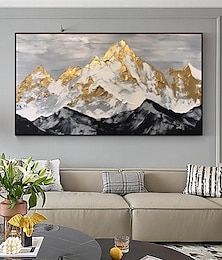 preiswerte -handgemachte Landschaft Wandkunst Gold Berge 3D schwere strukturierte Ölgemälde moderne abstrakte Kunstwerk Leinwand Bilder Wohnkultur kein Rahmen