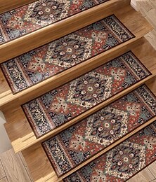 billiga -stegmatta boho-stil halkfri matta trappsteg för barn äldre och husdjur etnisk design trappstegsmattor
