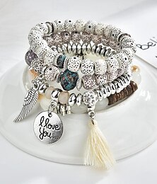 economico -Per donna Braccialetto con perline Fantasia Moda Con animale Lusso Lega Gioielli braccialetto Nero / Bianco / Rosso Per Da sera Regalo Compleanno
